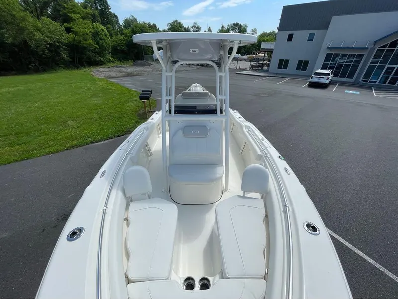 Slide: The Image of 2024 Key West 219 FS boat with spacious seating and modern design. - 10