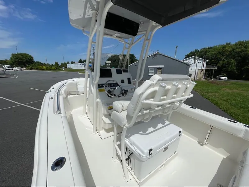 Slide: The Image of 2024 Key West 219 FS boat interior with console and seating. - 22