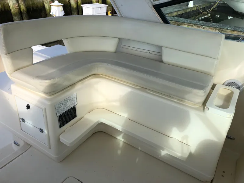Slide: The Image of 1997 Tiara Yachts 3700 Open boat interior seating area. - 16