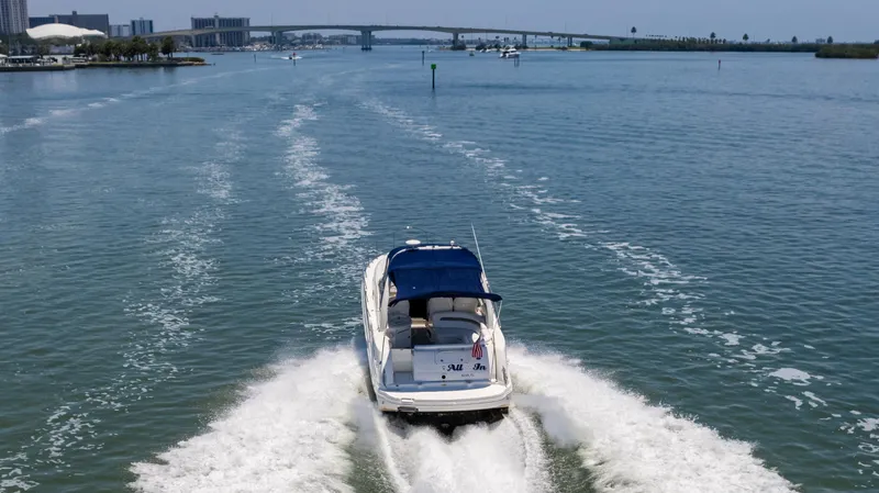 Slide: The Image of 2005 Sea Ray 340 Sundancer cruising on a sunny day. - 12