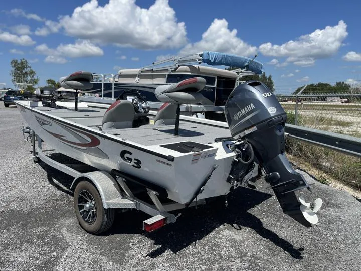 Slide: The Image of 2022 G3 Sportsman 1610 boat with Yamaha motor on trailer. - 4