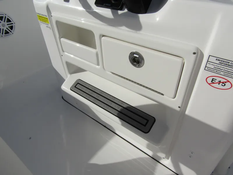 Slide: The Image of Storage compartment and step on a 2023 Tidewater 198 CC Adventure boat. - 20