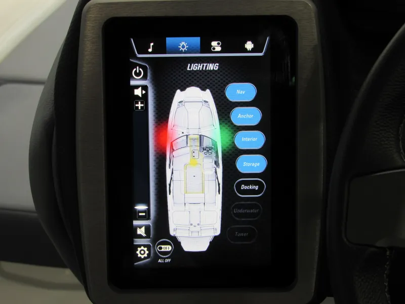 Slide: The Image of Touchscreen control panel in 2024 Malibu Wakesetter 23 MXZ boat, displaying lighting options. - 12