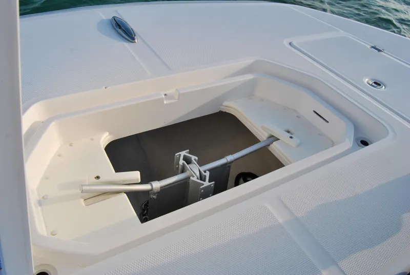 Slide: The Image of Anchor storage compartment on a 2020 Invincible 40 Catamaran boat. - 48