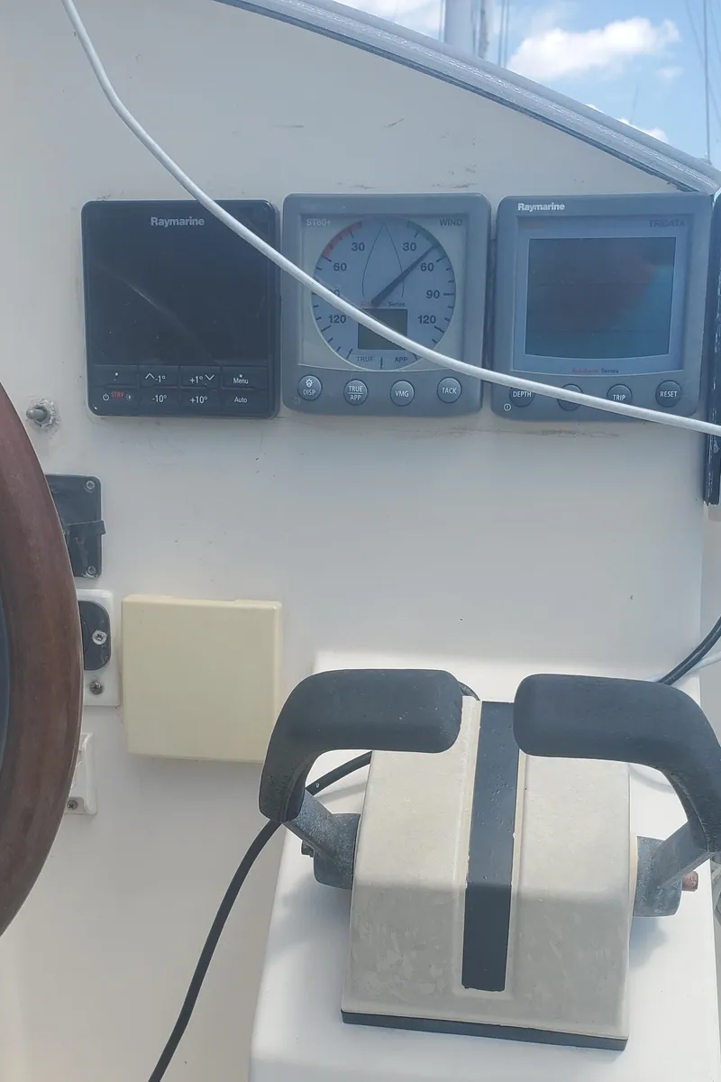 Slide: The Image of Control panel of a 1992 Fountaine Pajot Antigua 37 catamaran. - 20