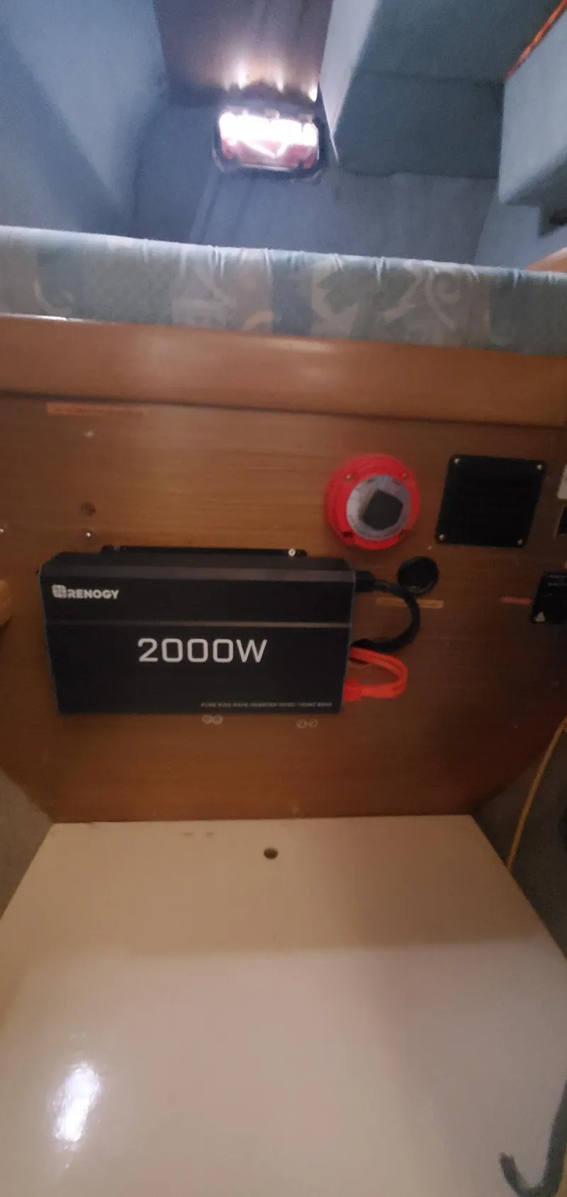 Slide: The Image of Inverter setup in 1992 Fountaine Pajot Antigua 37 catamaran cabin. - 44