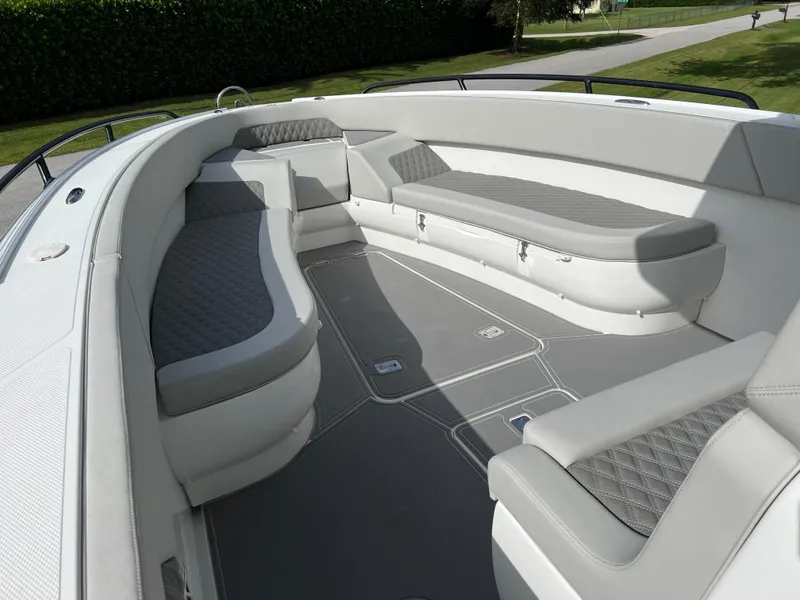 Slide: The Image of 2014 Midnight Express 37 Open boat with spacious seating area and modern design. - 19