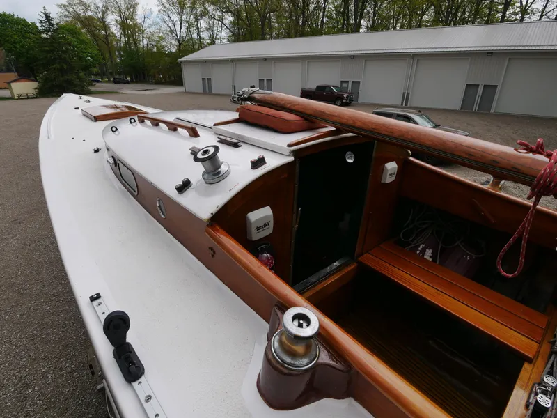 Slide: The Image of 1935 Custom 44' 30-Square Meter Sailing Yacht deck and cockpit view. - 25