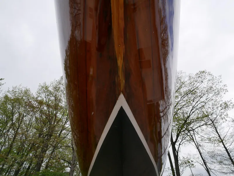 Slide: The Image of Close-up of the bow of a 1935 Custom 44' 30-Square Meter Sailing Yacht. - 3