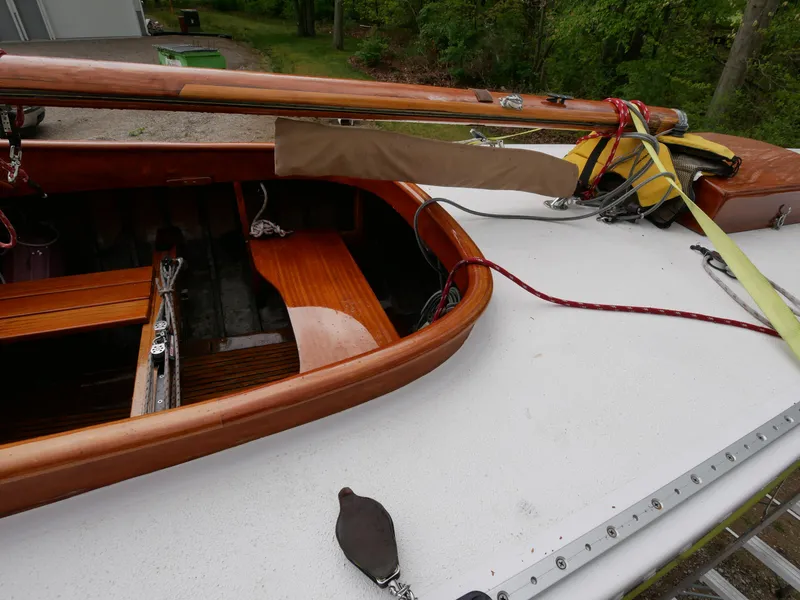 Slide: The Image of 1935 Custom 44' 30-Square Meter Sailing Yacht deck and cockpit view. - 35