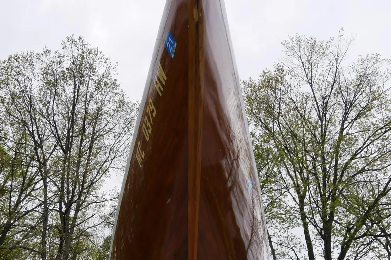 Slide: The Image of Close-up of the bow of a 1935 Custom 44' 30-Square Meter Sailing Yacht. - 4