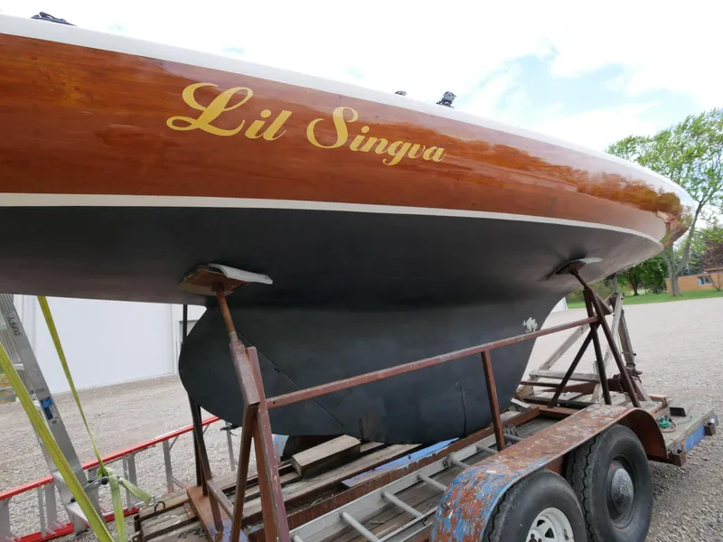 Slide: The Image of 1935 Custom 44' 30-Square Meter Sailing Yacht Lil Singra on trailer. - 9