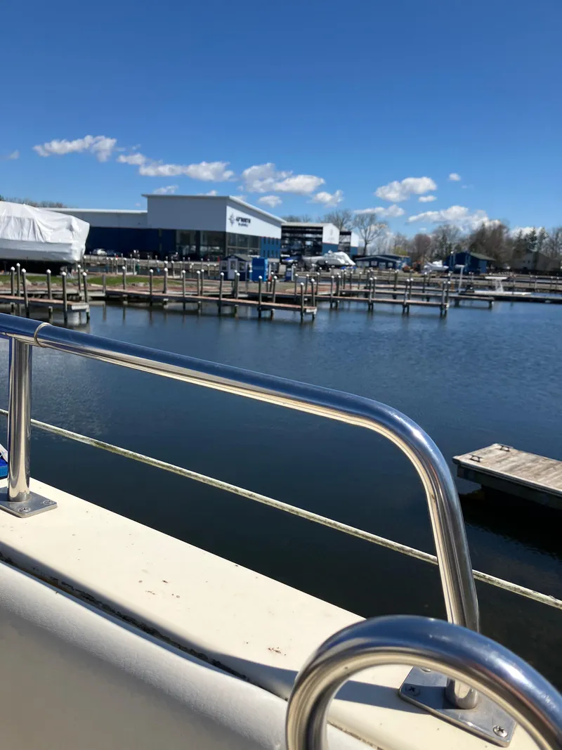 Slide: The Image of View from 1985 Cruisers Yachts 338 Chateau Vee at marina. - 21