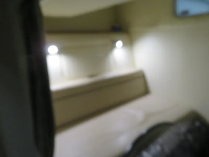 Slide: The Image of Blurry interior of 2005 Maxum 3300 SE boat cabin with soft lighting. - 8