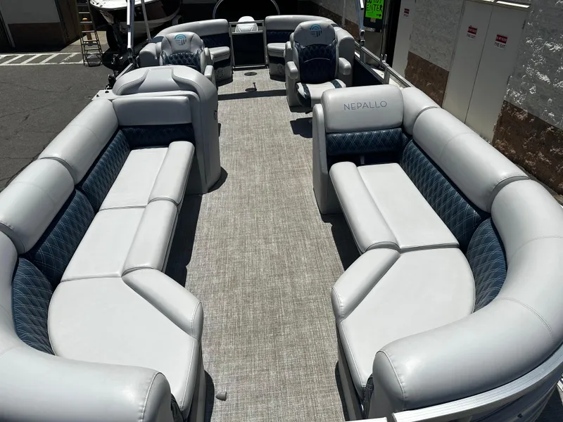 Slide: The Image of 2022 Nepallo CW24-ST24QL pontoon boat with spacious seating and modern design. - 7