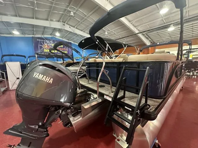 Slide: The Image of 2024 Godfrey Sweetwater 2286 SB GTP pontoon boat with Yamaha motor in showroom. - 4