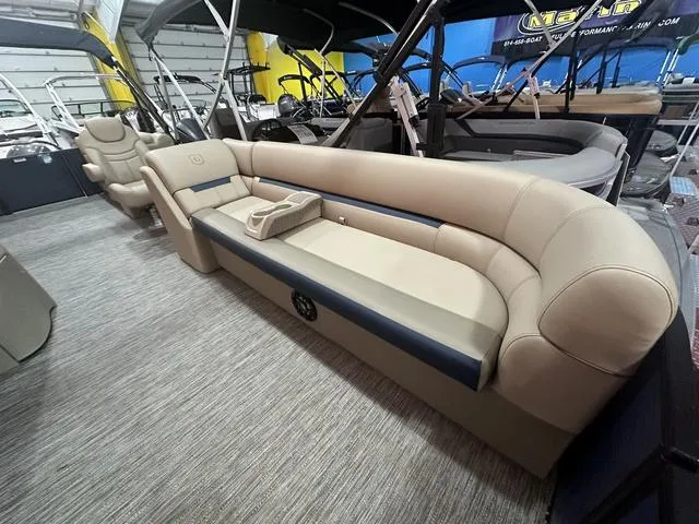 Slide: The Image of 2024 Godfrey Pontoons Sweetwater 2286 SB GTP 27 In. Center Tube Package interior seating. - 7