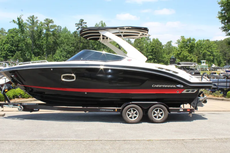 The Image of 2016 Chaparral 257 SSX boat on trailer, side view. - 1