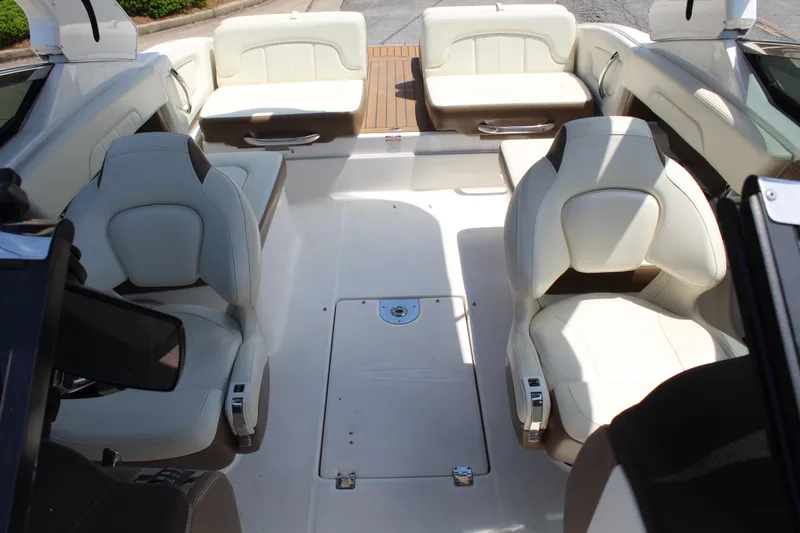 Slide: The Image of Interior of a 2016 Chaparral 257 SSX boat with luxurious seating. - 16