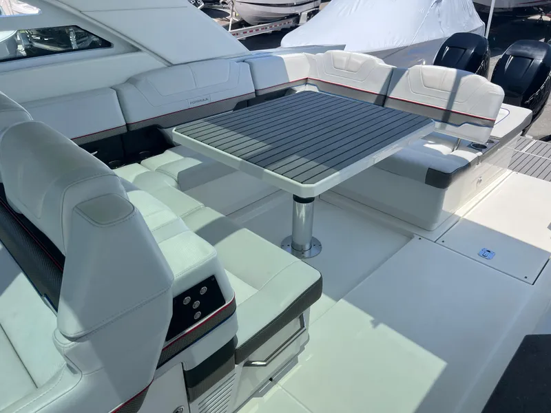 Slide: The Image of 2017 Formula 430 Super Sport Crossover interior with luxurious seating and modern design. - 23