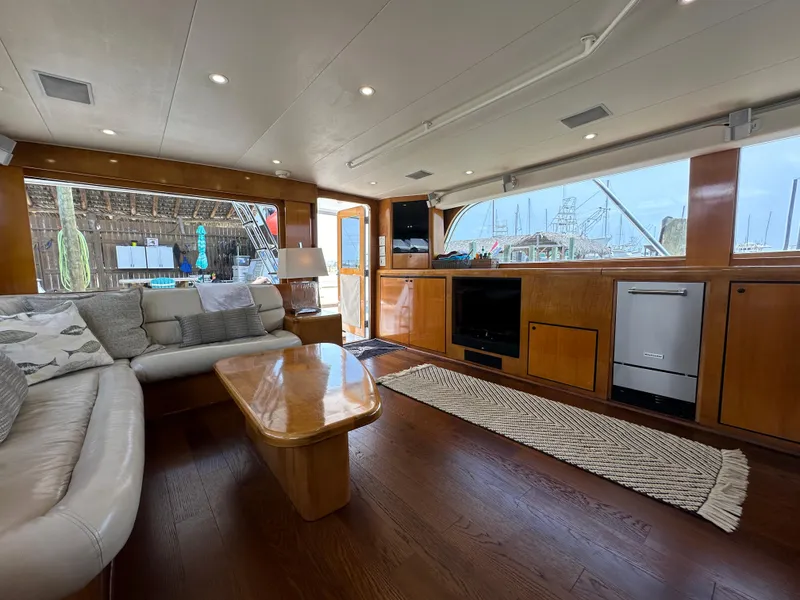 Slide: The Image of Luxurious interior of a 1996 Donzi Custom Enclosed Flybridge yacht with modern amenities. - 39