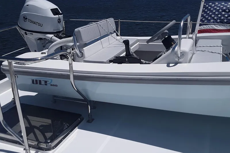 Slide: The Image of 2024 Ultra Lite Tenders Rigged 380 boat with Tohatsu engine. - 4