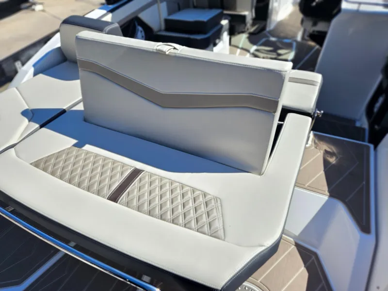 Slide: The Image of 2025 Monterey 275SS boat interior with luxurious seating and modern design. - 35