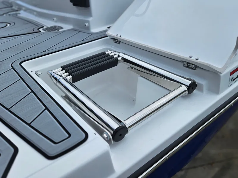 Slide: The Image of Stainless steel boat ladder on 2025 Monterey M-65 deck. - 21