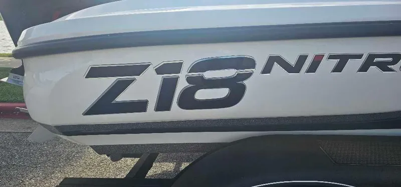 Slide: The Image of 2024 Nitro Z18 Pro boat model side view. - 2