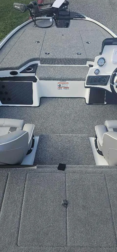 Slide: The Image of 2024 Nitro Z18 Pro boat interior with dual seats and control panel. - 3