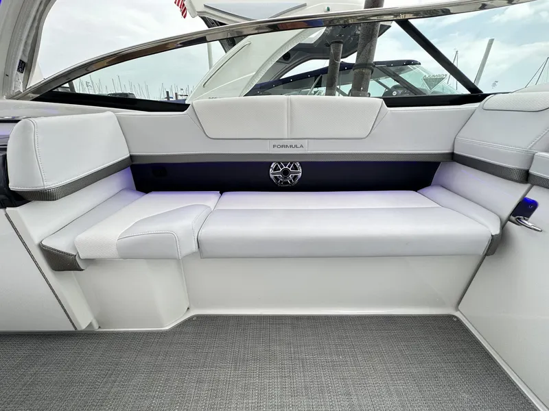 Slide: The Image of 2024 Formula 310 Bowrider I/O interior seating with modern design and premium materials. - 18