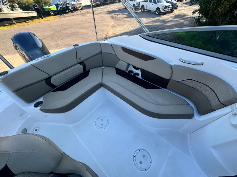 Slide: The Image of 2023 Hurricane SunDeck 2200 DC OB boat interior with spacious seating. - 16