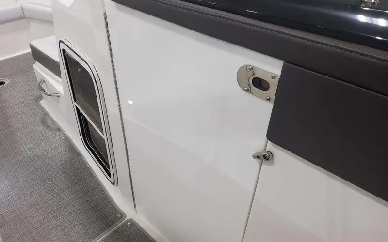 Slide: The Image of 2025 Formula 330 Crossover Bowrider I/O interior detail with sleek design and modern finishes. - 38