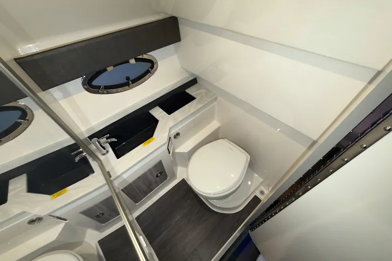 Slide: The Image of Modern bathroom interior of 2027 Formula 330 Crossover Bowrider I/O boat. - 41
