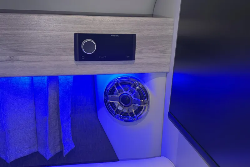 Slide: The Image of Interior of 2027 Formula 330 Crossover Bowrider I/O with speaker and ambient lighting. - 40