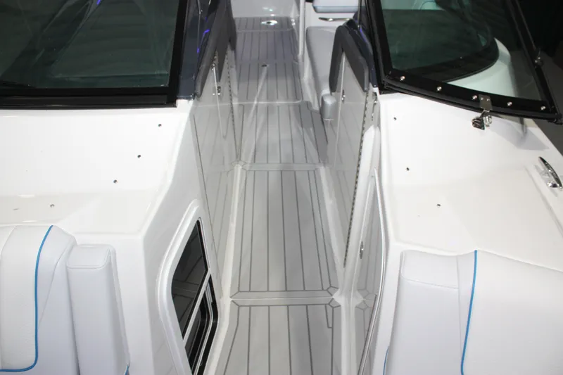 Slide: The Image of 2027 Formula 330 Crossover Bowrider I/O interior with sleek, modern design and seating. - 49