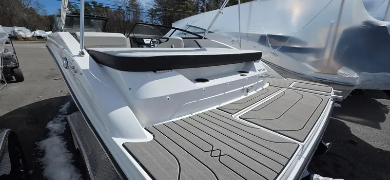 Slide: The Image of 2025 Sea Ray SPX 190 boat with sleek design and spacious deck. - 2