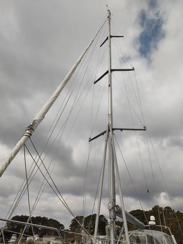 Slide: The Image of Sailboat mast of 2005 Stevens Custom 53/56 under cloudy sky. - 10