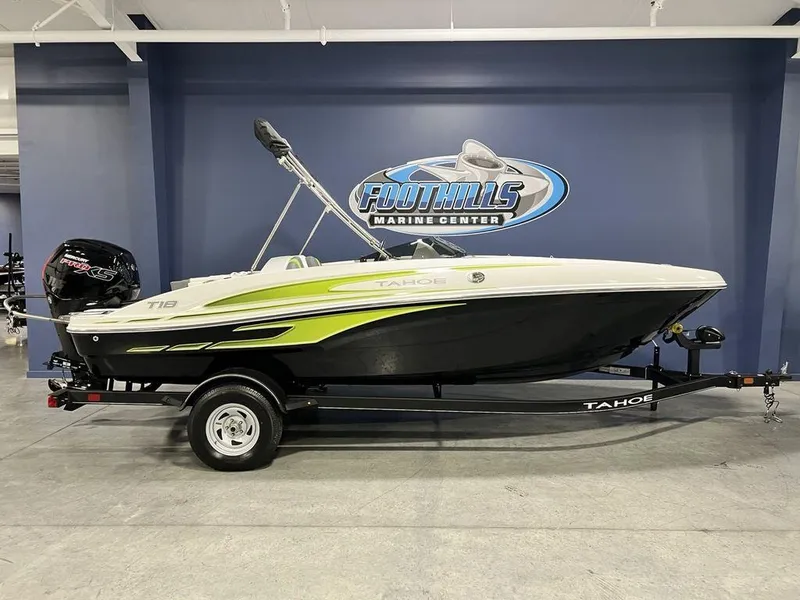 The Image of 2024 Tahoe T18 boat on trailer at Foothills Marine Center. - 1