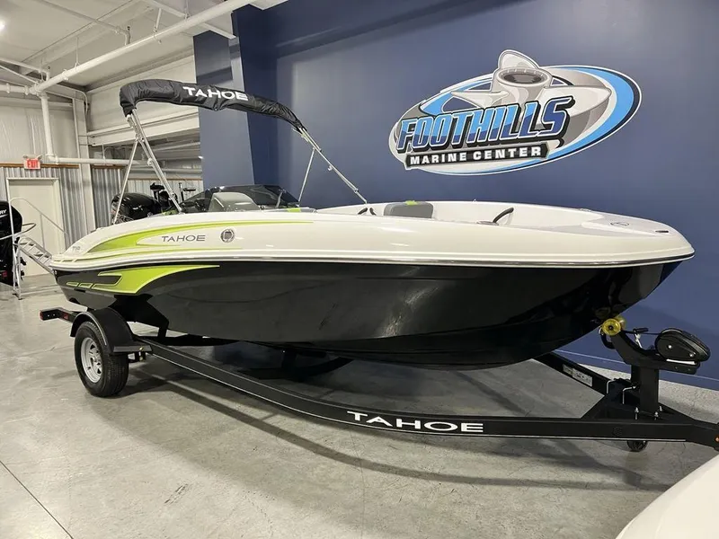 Slide: The Image of 2024 Tahoe T18 boat at Foothills Marine Center. - 3