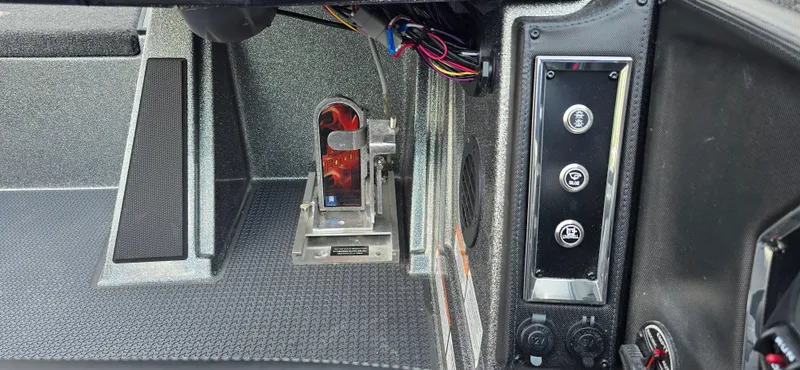 Slide: The Image of 2024 Ranger Z521R Ranger Cup Equipped boat dashboard with control panel and wiring. - 6