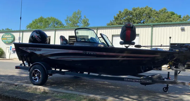 Slide: The Image of 2024 Ranger VS1782SC Reata boat parked outside Cabela's store. - 3
