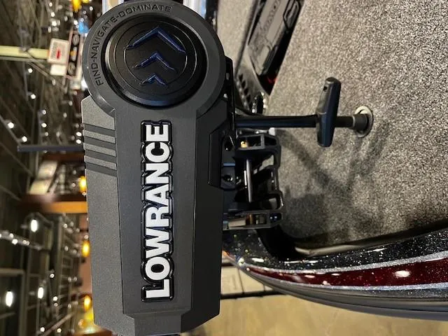 Slide: The Image of Lowrance device on 2024 Nitro Z21 XL Pro boat, indoor display setting. - 2