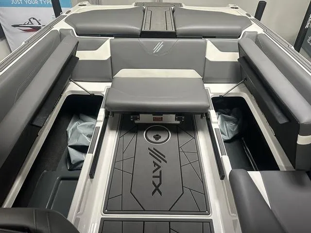 Slide: The Image of 2023 ATX Surf Boats 24 Type-S interior seating and deck. - 15