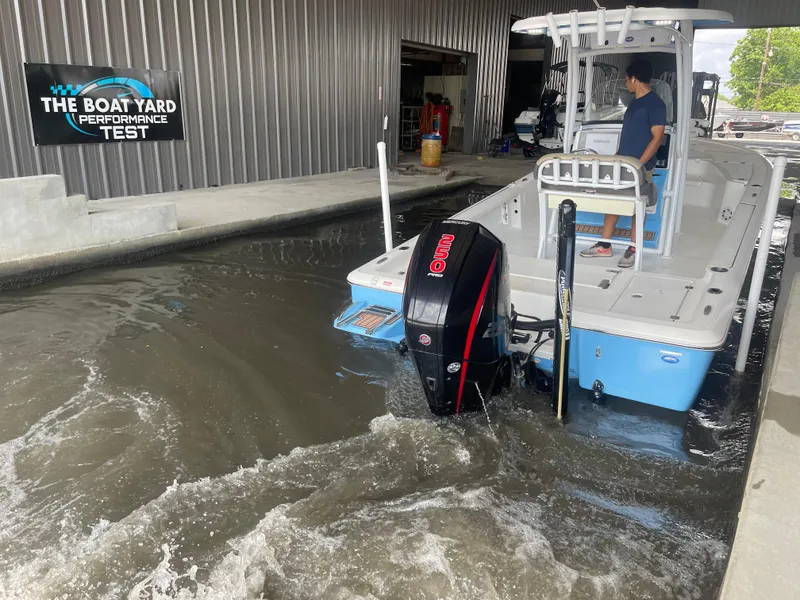 Slide: The Image of 2019 Tidewater 2410 Bay Max undergoing performance test at The Boat Yard. - 9