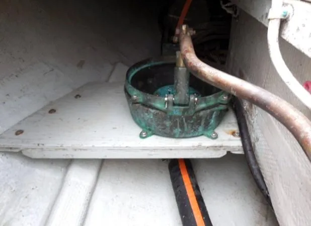 Slide: The Image of Bilge pump in 1961 Rhodes Swiftsure sailboat interior. - 35
