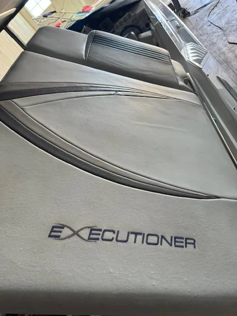 Slide: The Image of 2004 Fountain 35 Executioner boat interior with embroidered seat. - 26
