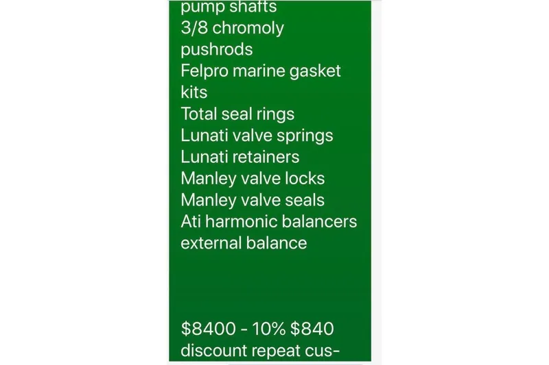 Slide: The Image of List of engine parts and pricing details for Fountain 35 Executioner, 2004 model. - 31