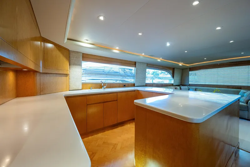Slide: The Image of Spacious kitchen area in a 2001 American Enclosed Flybridge yacht. - 45