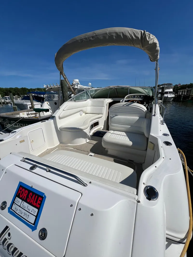 Slide: The Image of 2001 Sea Ray 270 Sundancer boat for sale at marina. - 5